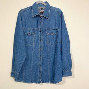 Biker Blues Harley-Davidson Denim Button Up Shirt Size XL